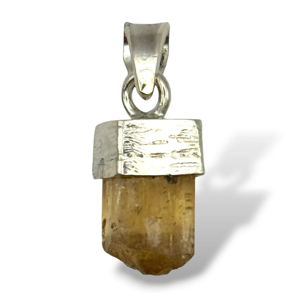 Dije de Topacio Imperial y Plata texturada.