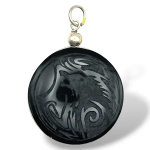DIJE OBSIDIANA LOBO